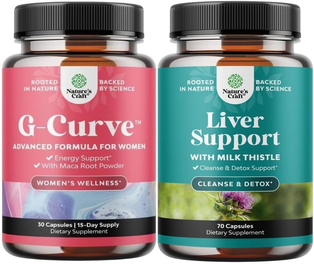 Bundle af G Curve Horny Geat Weed for Women - Forbedret energi Mood Performance og Herbal Leverstøtte Mælk Thistle tillæg med Mælkebøtte Root, Cholin, Beetroot & Artichoke Extract