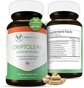 Cryptolepis Koncentrat, immunstøtte med Cryptolepis Sanguinolenta til Immunitet Boost, Koncentreret Urtetilskud, Antioxidant & Health Supplement, 120 Kapsler