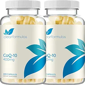 Quick Absorption CoQ10 400mg Kapsler - Coenzym Q10 400mg Potent Antioxidant til Heart Energy og Aging Support - Høj Stabilitet CoQ10 Ubiquinone Kapsler - Lavet i en cGMP US Lab (200 Servere)