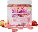 Collagen Peptid Gummies for Women, 120 Sugar- Free Hydrolyzed, Extra Strength 2500mg Protein Type I, II, III, V, X med 15000mcg Biotin og vitamin A B6 B12 C D E for hårtæl