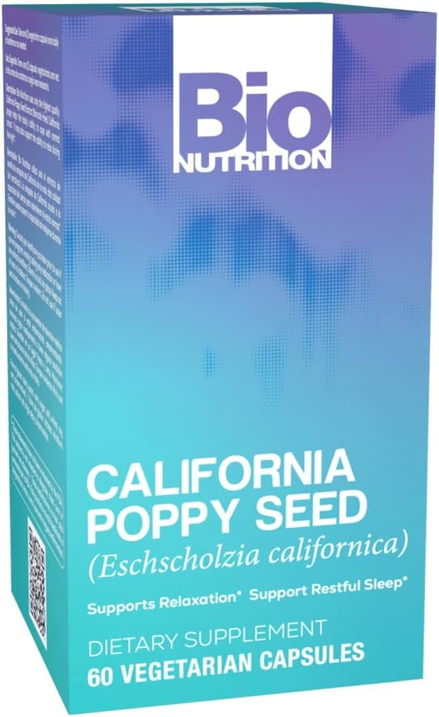 Bio Nutrition California Poppy Herbal Supplement 60 Vegetariske Kapsler 124; Naturlig Afslapning & Stress Relief • 124; Understøtter rolig søvn & Mood