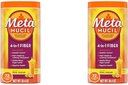 Metamucil Fiber, 4-in-1 Psyllium Fiber Supplement Powder with Real Sugar, Orange Smooth Flavored Drink, 72 Servings (Packaging May Vary), Coarse Texture, 1.9 Pound (Pack of 2)