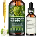 Soursop Graviola Liquid Drops 2000mg, Organic Soursop Extract - 98% Absorption Soursop Bitters Liquid for Cell Support & Regeneration og immunboost, Sugar / Gluten Free, Natural Flavor, 2 Fl Oz