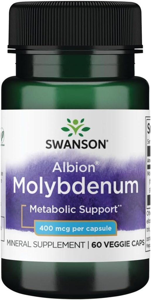 Swanson Albion Chelated Molybdæn 400 mcg 60 Veg kapsler