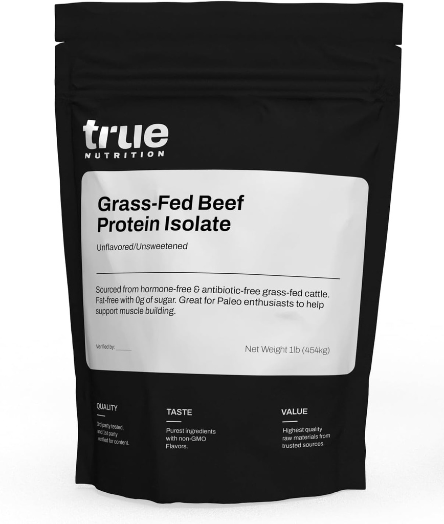 Sand Nutrition Grass Fed Beef Protein Powder Isolate - 29g Paleo, Keto, Carnivore Beef Protein per serving - Zero Carb, Fat and Gluten Free, Dairy Free, Soy Free - Unsweeted / Unflavored - 1LB