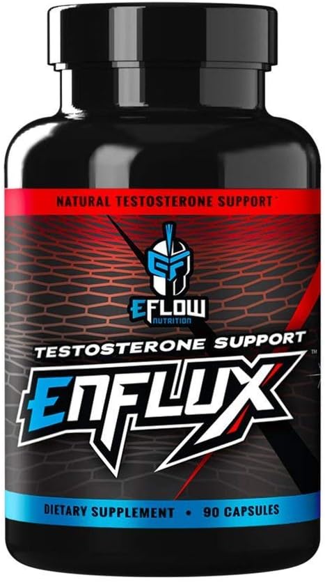 eFlow Nutrition Enflux Natural T Support med KSM- 66 Ashwagandha - Supplement til Support Lean Body Mass for Mænd og Kvinder - Bukkehorn, DIM, Longjack & AstraGin - 90 kapsler (30 dages forsyning)
