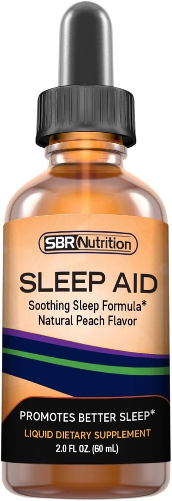 Natural Sleep Aid Liquid Drops med 5 mg Melatonin Note 124; Suntheanin, Kamille, GABA, Wellness Formel