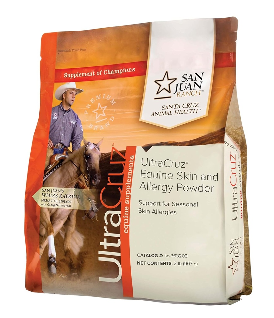 UltraCruz- sc- 363203 Equine Skin and Allergy Supplement for Heste, 2 LB, Pulver (82 Day Supply)