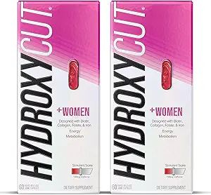 Hydroxycut + Kvinder - 60 Rapid- Release Flydende kapsler, pakke med 2 - Inkluderer biotin, kollagen, folat & jern