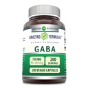 Amazing Formulas GABA 750mg Per Serving Veggie Kapsler Supplement 124; Non- GMO Note 124; Gluten Free