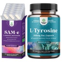 Bundle of Pure SAM E Supplement 150mg - Nootrop Samme 150mg Per Servering til hukommelse & hjerne Support og gratis formular L Tyrosine 500mg for Mental Energy & Focus Support - Amino Acid Nootrope Supplement