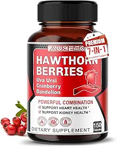 7 i 1 Ultra Hawthorn Berry med Uva Ursi Mælkebøtte Cranberry Apple Cider Vincils - Heart, Kinney Health Support