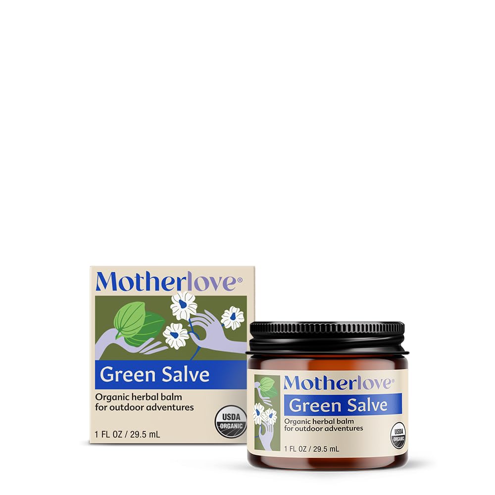 Motherlove Green Salve (1 oz) Familie-Friendly Outdoor Adventure Salve til Soothe Skin - USDA Organic