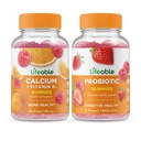 Lifeable Calcium med D-vitamin + probiotisk 2 milliarder CFU, Gummies Bundle - Great Tasting, Vitamin Supplement, Gluten Free, GMO fri, Chewable