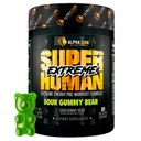 LEONA LION Superhuman Extreme High Stim Pre Workout Powder, Beta Alanine, L- Taurine & 356mg Tri- Source Coffein for Sustained Energy, Nitrogen Oxide & Citrulline for Pump (21 Serveringer, Sour Gummy Bear)