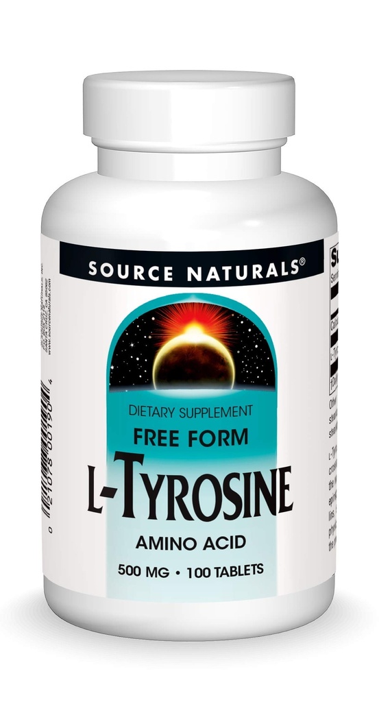 Source Naturals L- Tyrosine - Gratis form Aminosyre supplement - 100 tabletter