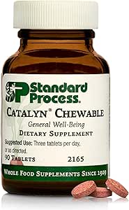 Standard Process Catalyn Chewable - Whole Food-Based Support for Cell Functioning - Includes Vitamins A, D, B6 - Aids Antioxidant Activity - Non-Dairy & Non-Soy - 90 Tablets