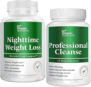 DR VITAMIN LØSNING Nat Fat Burner & 15 dag rengøring for Bloating & Vægttab, Bundle, 60 Caps