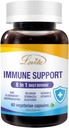 Lovita immunforsvar 8 i 1, Elderberry med zink og C-vitamin, D-vitamin, Selenium & Echinacea, Andrographis, Sibirisk Ginseng - immunbooster supplement, 60 vegetariske kapsler