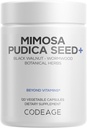 Codeage Organic Mimosa Pudica Seed Capsules - Mimosa Pudica Seeds Supplement - Black Walnut, Cloves, Vidanga, Neem, BioPerine - Alt i én - Sensitive Plant Pills - Non- GMO & Vegan - 120 Kapsler