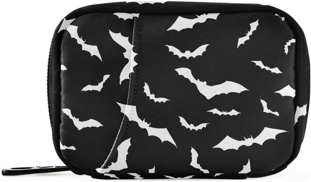 Pill Box Halloween Bats 7 dages Pill sag Rejse Pill Organizer Bag med lynlås Portable ugentlige Vitamin Medicin Supplement Holder Pouch Bag