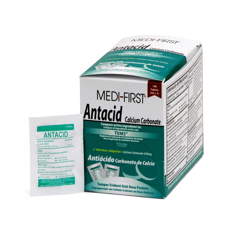 Media- First 80233 Chewable Mint Antacida Tablets, 100 Count