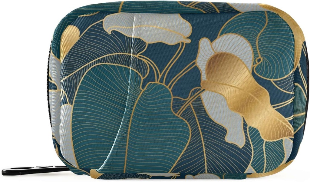 Vintage Palm Leaf Pill Box 7 Dag Pill Case Rejsepose Pill Organizer Bag med lynlås Portable ugentlige sag Kompakt størrelse for Vitamin Supplement Holder