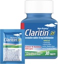 Claritin Allergi Medicin for voksne, 24- timers Non- Drowsy Lorazine 10mg piller, Antihistamin, 30 tabletter + 1ct On- The- Go Relief