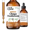 Wild & Organic Chaga Mushroom Drops - Immunstøtte med Chaga Extract - Flydende Mushroom supplement til immunitet - Vegan, Sukker & Alkohol- Gratis tinktur - 4 fl oz