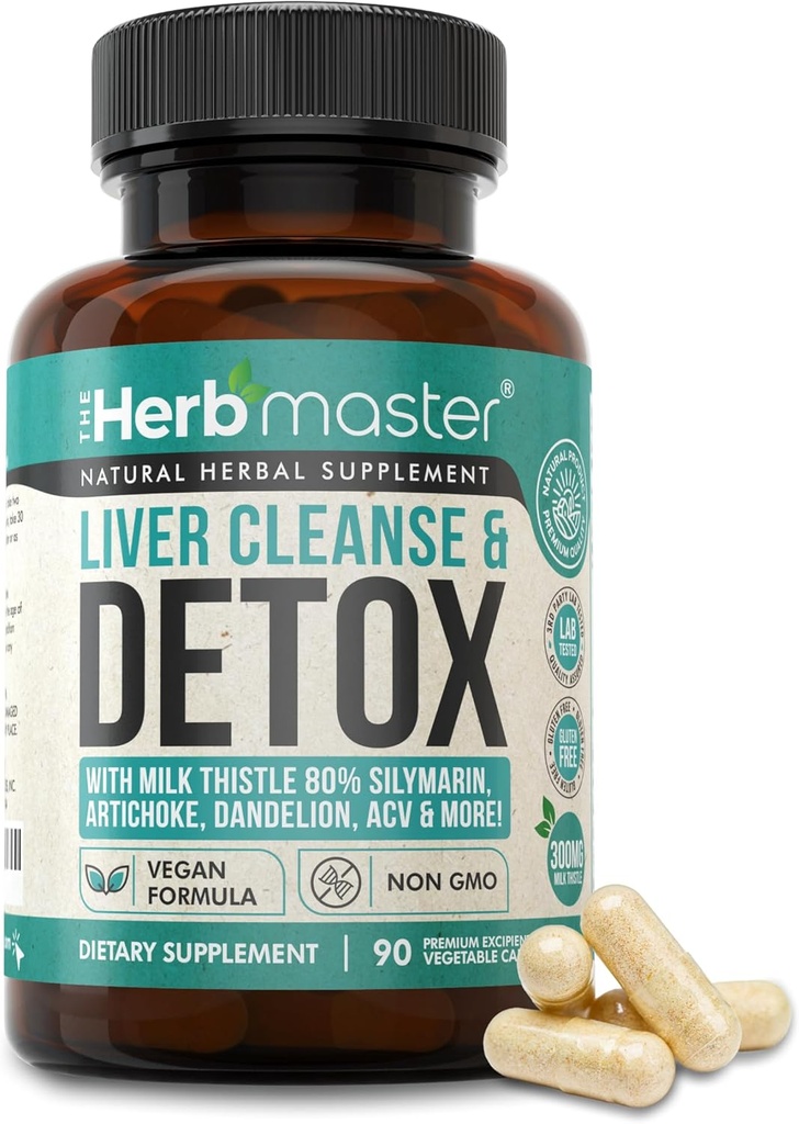 Nora Ross Herbmaster lever rense Detox & reparation - 27-in-1 Herbal lever support supplement til mænd og kvinder - Mælk tidsel tillæg w / Artiskoke ekstrakt, Cholin, Zink & Mælkebøtte Root - 45 Serveringer