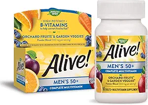 Naturen er i live! Mænd 50 + Komplet Multivitamin, høj potens B- vitaminer, 50 tabletter