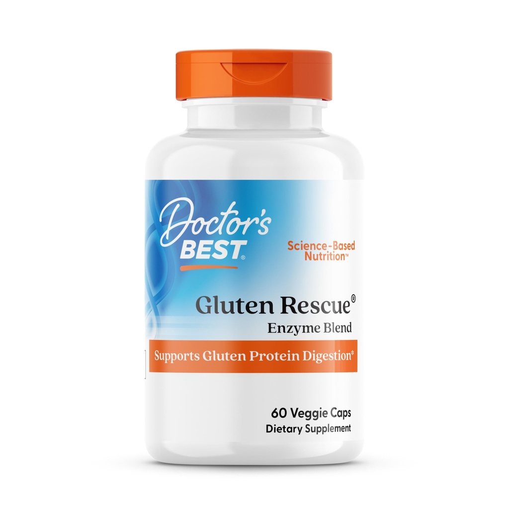 Doctor 's Best Gluten Rescue med Glutalytic, Non- GMO, Vegan, 60 Greve (pakke med 1)