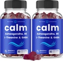 NutraChamps Calm Gummies, Stress Gummies Supplement med Ashwagandha, L- Theanine, GABA, Vitamin B6 & Lemon Balm, 90 Gummies (pakke med 2)