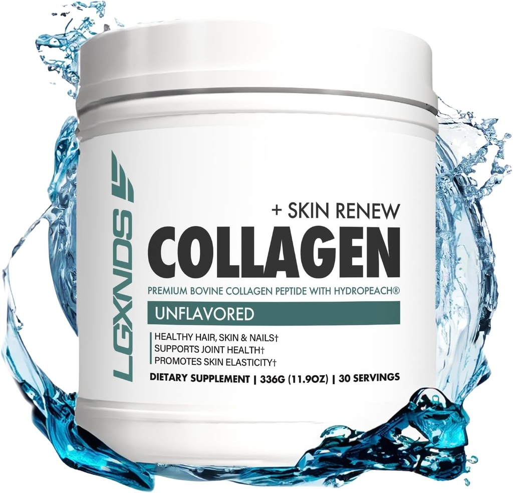 Collagen Pulver, Hydrolyzed Collagen Peptider, Grass- Fed, Ikke-GMO, Unflavored, 20g Protein Per Servering, Understøtter Hud, Hår, Nails, Joints & Gut Sundhed, Keto & Paleo-Friendly, 30 Servering