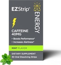 Energitilskud - Mint Flavor, 30 Greve - Opløsning Strips med 40 mg koffein til at hjælpe Energize din dag og boost ydeevne - Made in The USA, Sugar and Gluten- Free