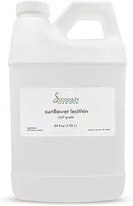 UNFLOWER LECITHIN Liquid Oil against 124; Cold Pressed Uraffineret Measures 124; USP Grade Ubleget 100% Pure Natural Sunflower Lecithin Oil Measurement 124; Skin Moisturizer, Sæbe Making, Lotion Measurement 124; 64 fl oz