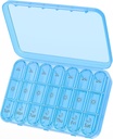 Daviky Weekly Pill Organizer 3 gange om dagen, Stor 7 dag Pill Box 3X en dag med separat Container, Bærbar rejse Pill sag for medikamenter, vitaminer, fiskeolie og kosttilskud