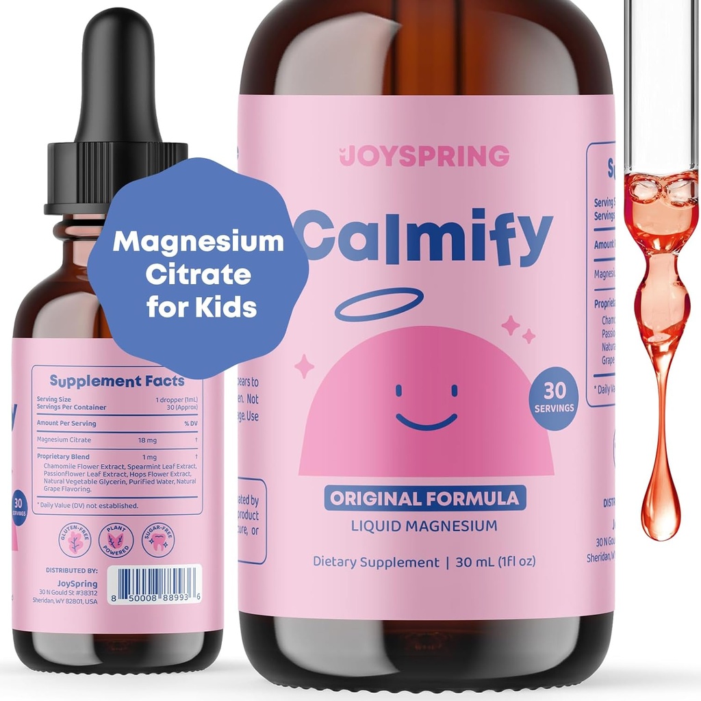 JoySpring Calmify, Multivitamin, og D3 + K2 Drops Bundle â 124; Naturligt sourced kids Vitamin & Minerals â 124; Non-Alkoholic, Sugar- Free Liquid Formel 124; Vegan & Vegetar Liquid Drops Supplement