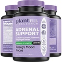 Adrenal Support & Cortisol Manager Supplement • Ultra High Renhed Adaptogens, Ashwagandha Extract, Rhodiola Rosea Capsules for Natural Energy, Træthed, Mood Boost Ikke GMO