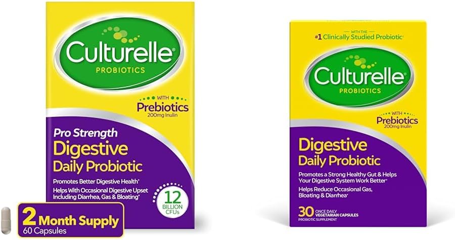 Culturelle Pro Styrke Daglig Probiotisk fordøjelsesmedicin Kapsler 60 Greve Daglige Probiotiske Kapsler Digitale Sundhed 30 Tæl