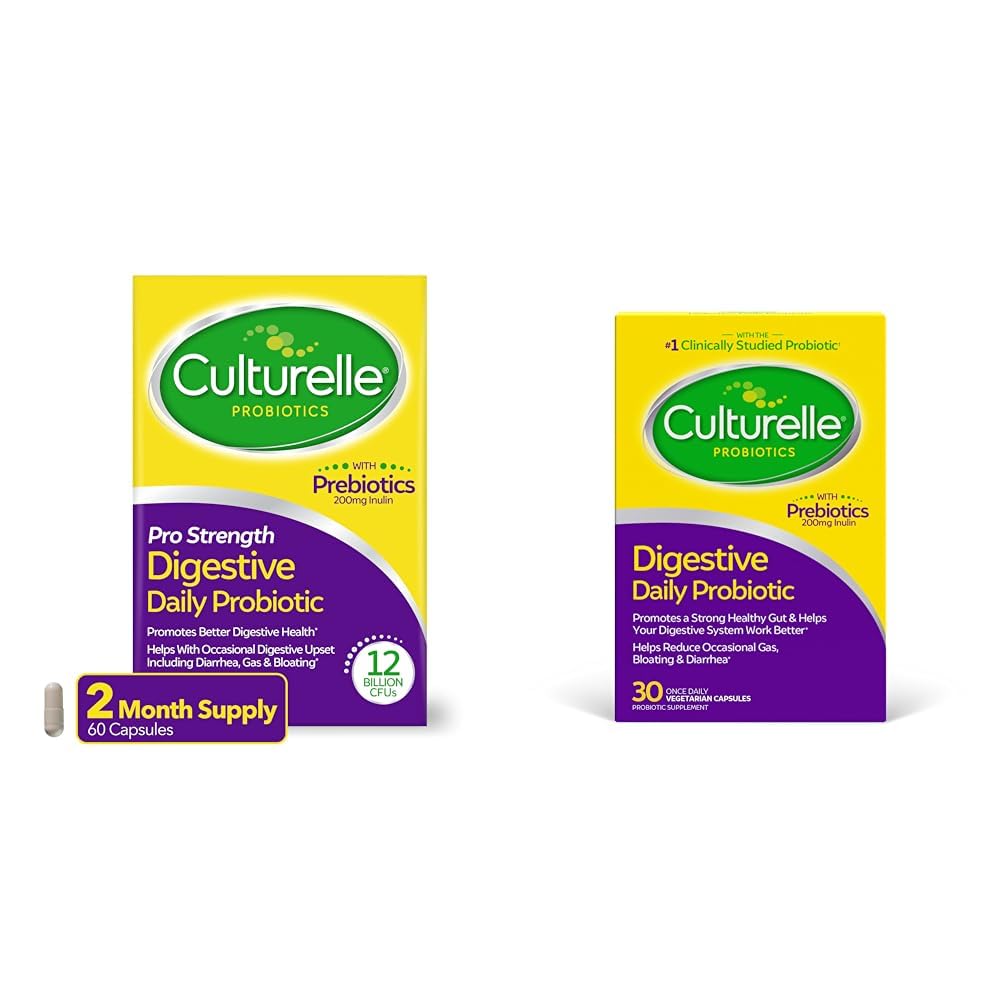 Culturelle Pro Styrke Daglig Probiotisk fordøjelsesmedicin Kapsler 60 Greve Daglige Probiotiske Kapsler Digitale Sundhed 30 Tæl