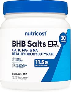 Nutricost Keto BHB Exogene Ketoner 4- in-1 (30 Servere) 12g Beta- Hydroxybutyrat (BHB) Per Servering, (Unflavored) - Ketone Salts