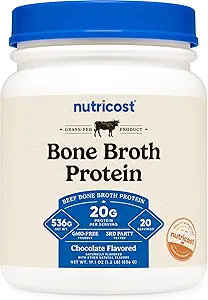 Nutricost Beef Bone Broth Protein Powder Chocolate (20 Servings) - Gluten-Free, GMO-Free