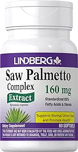 Lindberg Saw Palmetto Extract 124; 160 mg 1 124; 60 Softgels 1 124; for mænd og kvinder 124; Standardiseret Supplement 1 124; Non- GMO og Gluten Free