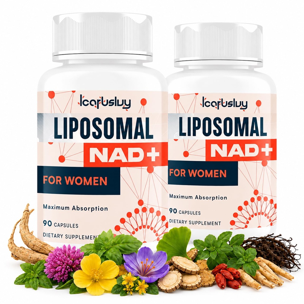 2000MG NAD + Tillæg for kvinder, NMN Alternativ med Ashwagandha, Berberine HCL, Ginkgo Biloba & Black Cohosh, Kvinde Liposomal NAD + - for menopause, Focus, Energi & Metabolisme, 180 kapsler