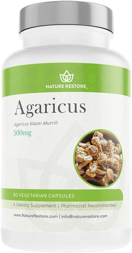 Nature Restore Agaricus Blazei Murill Extract Mushroom Supplement, 90 Kapsler, 40% polysaccharider