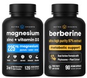 NutraChamps Complete Bone & Metabolic Support : Magnesium Zinc D3 & Berberine Duo