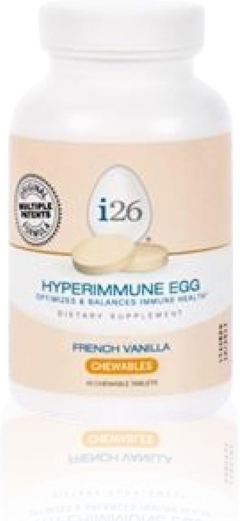 Youngevity i26 Hyperimmun Egg Beeg 124; IgY Max Fransk Vanilla Chewable Beeg 124; Patenteret immunPowerhouse Formel 124; Joint, Gut, immunforsvar Supplement Beeg 124; 45 tyggetabletter