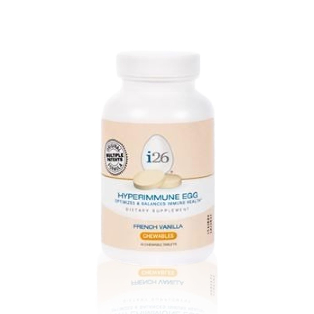 Youngevity i26 Hyperimmun Egg Beeg 124; IgY Max Fransk Vanilla Chewable Beeg 124; Patenteret immunPowerhouse Formel 124; Joint, Gut, immunforsvar Supplement Beeg 124; 45 tyggetabletter