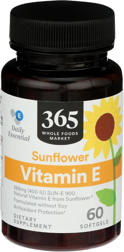 365 af Whole Foods Market, Sunflower Vitamin E, 60 ct